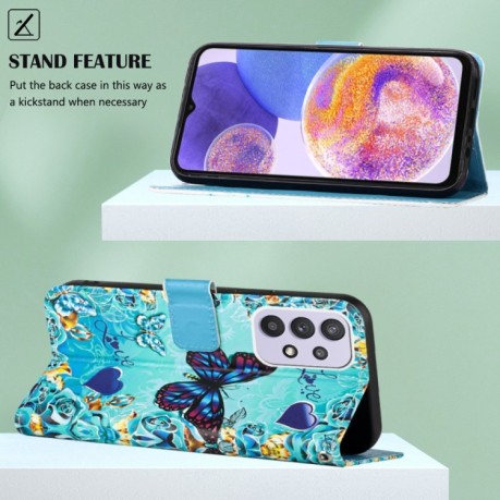 Чехол-книжка Pattern Plain Weave для Samsung Galaxy A23 4G&amp;5G / F23 - Heart Butterfly