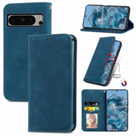 Чохол-книжка Retro Skin Feel Business Magnetic для Google Pixel 8a - синій