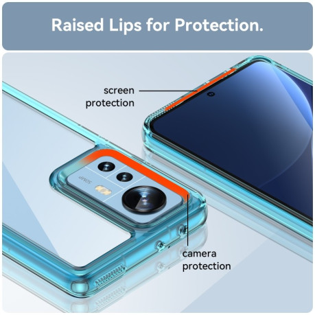 Противоударный чехол Colorful Acrylic Series для Xiaomi 12 Pro  - голубой