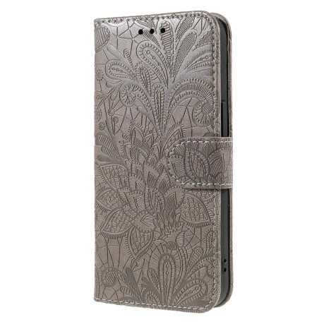 Чохол-книжка Lace Flower для Realme 14 Pro+ - сірий