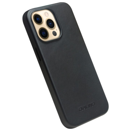 Кожаный чехол QIALINO Nappa Leather Case (with MagSafe Support) для iPhone 13 Pro Max - черный