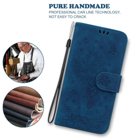 Чехол-книжка Butterfly Rose Embossed для OnePlus 10R / Ace - синий