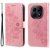 Чехол-книжка 7-petal Flowers Embossing на Xiaomi Redmi Note 15 4G / 5G /Poco M8 Note 15 4G / 5G /Poco M8 5G — розовое золото