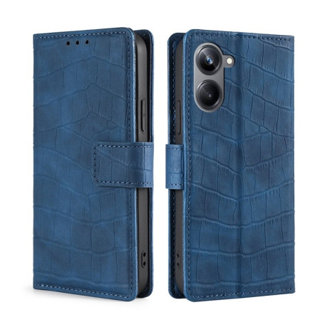 Чохол-книжка Skin Feel Crocodile Texture для Realme 10 Pro 5G - синій