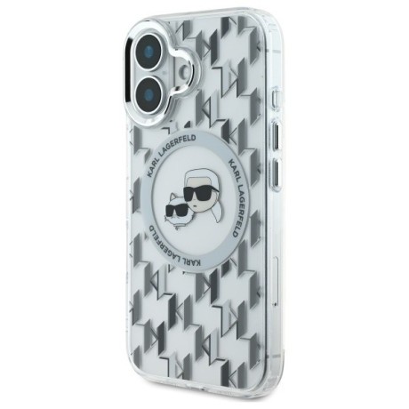 Оригінальний чохол Karl Lagerfeld IML Monogram Karl &amp; Choupette Head MagSafe для iPhone 16 - Clear
