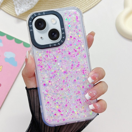 Чохол протиударний Noctilucent Light Drip Glue Series для iPhone 15 - рожевий