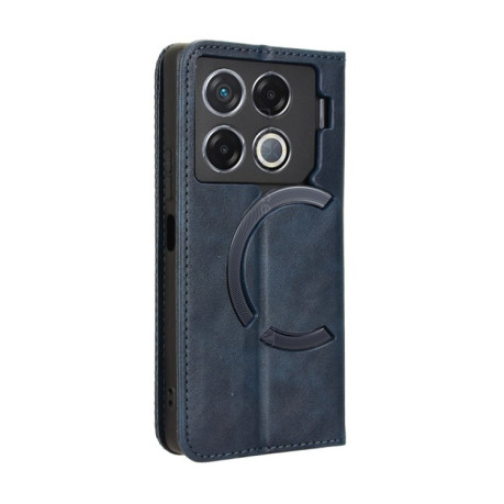 Чехол-книжка Magnetic Buckle Retro Crazy Horse Texture на Infinix GT 20 Pro 5G - синий