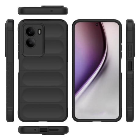 Силиконовый чехол Magic Flannel на Xiaomi Poco M7 4G 169mm - черный