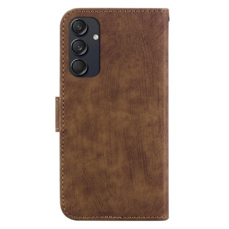 Чехол-книжка Little Tiger Embossed Leather на Samsung Galaxy M55 - коричневый