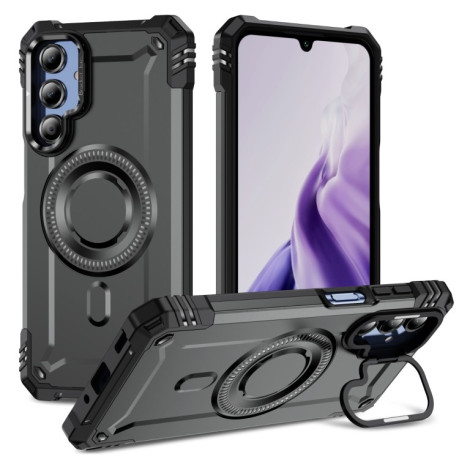 Противоударный чехол MagSafe Lens Holder PC Hybrid TPU для Samsung Galaxy A16 5G - серый