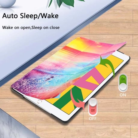 Чехол-книжка Silk Texture Colored Drawing Pattern для iPad 10.2 2021/2020/2019 - Seaside