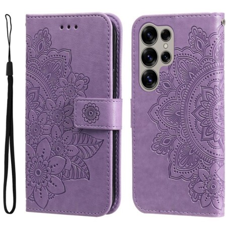 Чохол-книжка 7-petal Flowers Embossing Samsung Galaxy S25 Ultra 5G - фіолетовий