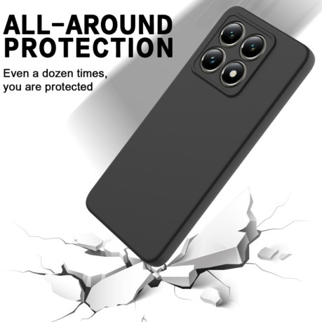 Силиконовый чехол Solid Color Liquid Silicone на Xiaomi 14T - черный