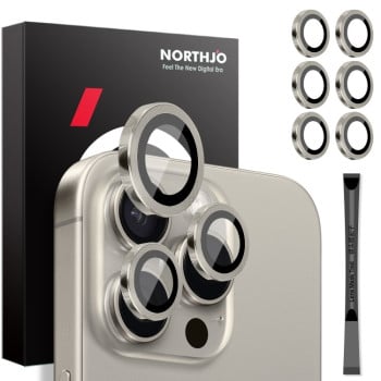 Захист камери NORTHJO 2 Sets 6pcs Camera Lens на iPhone 16 Pro / 16 Pro Max - сіра