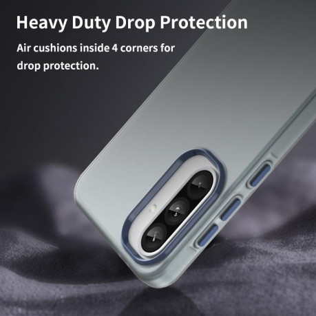 Противоударный чехол Frosted Translucent TPU Hybrid PC для Samsung Galaxy A56 5G - синий