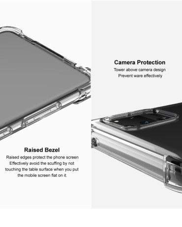 Противоударный чехол IMAK All-inclusive на Samsung Galaxy A91/S10 Lite - темно-прозрачный