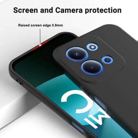Силиконовый чехол Solid Color Liquid Silicone на Xiaomi Redmi 15C 4G / 5G 173.1mm - черный
