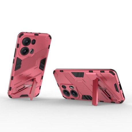 Противоударный чехол Punk Armor для OPPO Reno13 Pro 5G Global - светло-красный