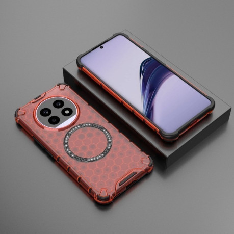 Протиударний чохол Honeycomb Magnetic Ring Shockproof на Realme 13 Pro 5G Global - червоний