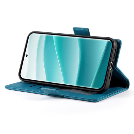 Чехол-книжка Side Buckle Magnetic Frosted Leather для Xiaomi Redmi Note 14 Pro 4G - синий