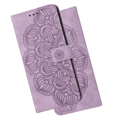 Чехол-книжка Mandala Embossed Flip для OPPO Reno7 5G Global/ Find X5 Lite/OnePlus Nord CE2 5G  - фиолетовый