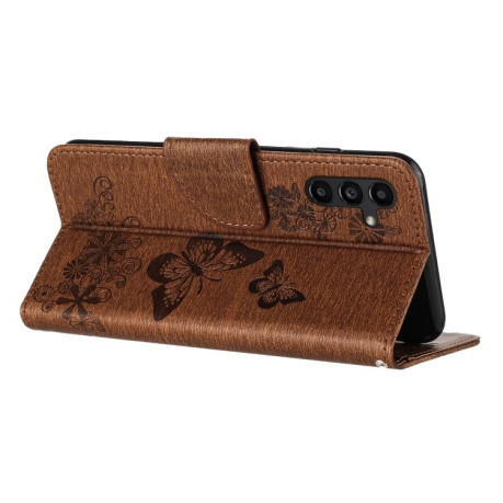 Чохол-книжка Embossed Butterfly  для Samsung Galaxy A36/A56 5G - коричневий