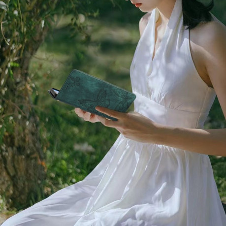 Чохол-книжка Embossed Butterfly для Motorola Moto G75 - зелений