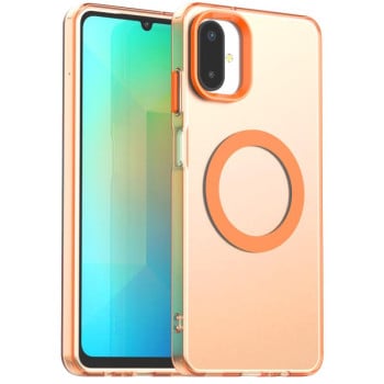 Противоударный чехол Candy Magsafe PC Hybrid TPU для Samsung Galaxy F06 5G / M06 5G - оранжевый