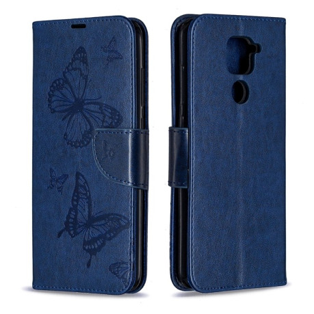 Чохол-книжка Butterflies Pattern на Xiaomi Redmi 10X / Note 9 - синій