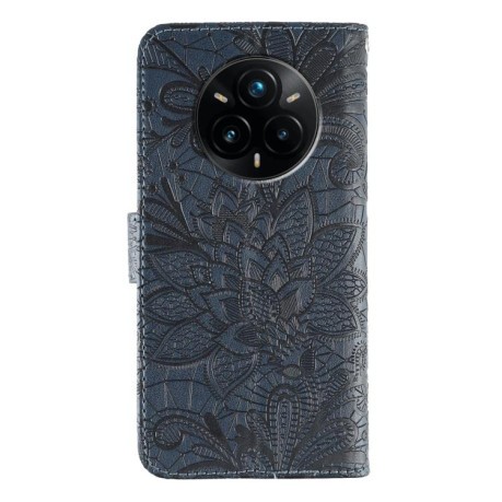 Чехол-книжка Lace Flower для Realme 14 Pro+ - синій