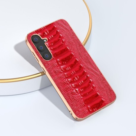 Кожаный Чехол ABEEL Genuine Leather Weilai Series для Samsung Galaxy S23 FE 5G - красный