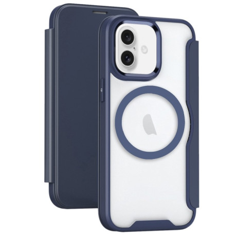 Чохол-книжка RFID Blocking Adsorption Flip MagSafe Leather на iPhone 16 - фіолетовий