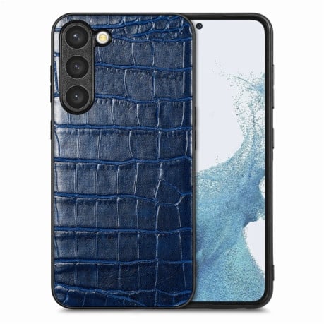 Противоударный чехол Crocodile Grain для Samsung Galaxy S23 5G - синий