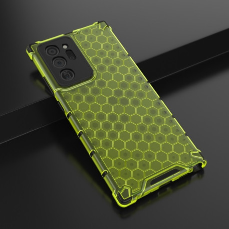Противоударный чехол Honeycomb на Samsung Galaxy Note 20 Ultra - зеленый