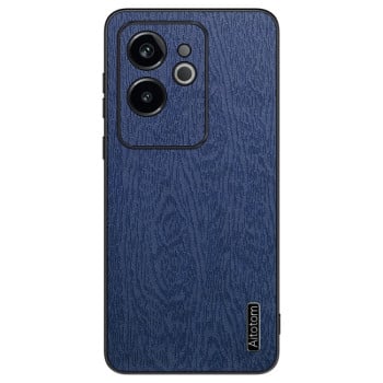 Чехол Tree Bark Leather Shockproof для Realme GT 6 - синий