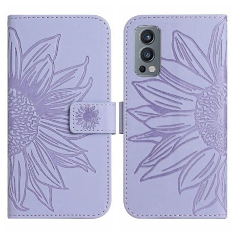 Чехол-книжка Skin Feel Sun Flower для OnePlus Nord 2T - фиолетовый