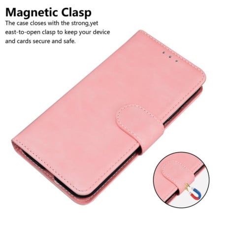 Чохол-книжка однотонна Pure Color з магнітною застібкою на OPPO A5x 5G/A3 4G/5G/A3x 4G/5G - рожевий