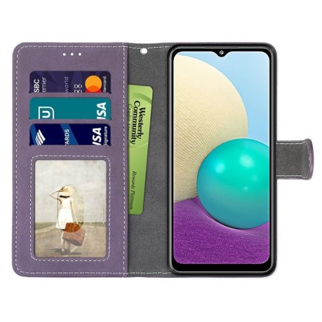 Чехол-книжка Retro Frosted для Samsung Galaxy A02 / M02 - фиолетовый