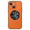 Кожаный чехол SULADA Microfiber Leather MagSafe Magnetic на iPhone 15 Plus - оранжевый