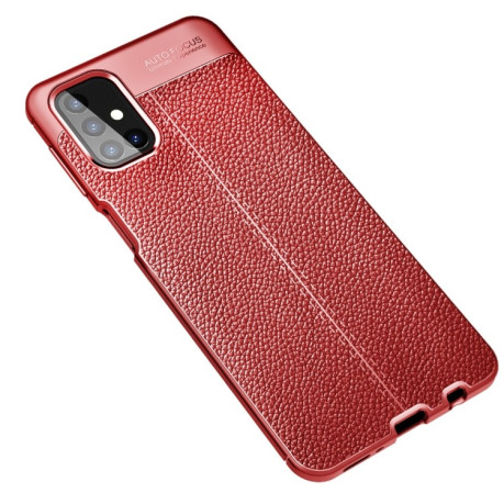 Противоударный чехол Litchi Texture на Samsung Galaxy M31s - красный