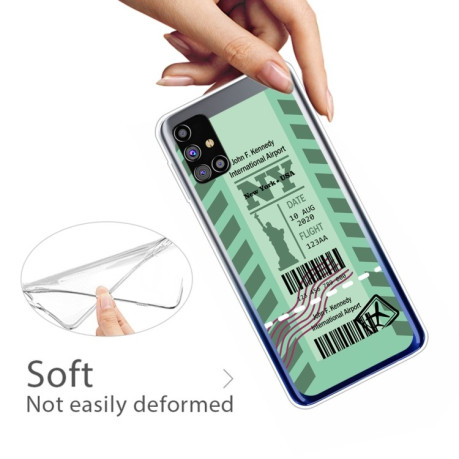 Противоударный чехол Boarding Pass Series на Samsung Galaxy M51 - Green New York