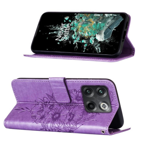 Чехол-книжка Embossed Butterfly для OnePlus 10T 5G/Ace Pro - светло-фиолетовый