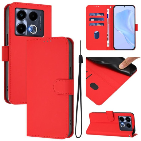 Чехол-книжка Skin Feel Solid Color Leather для Infinix Note 40 4G - красный