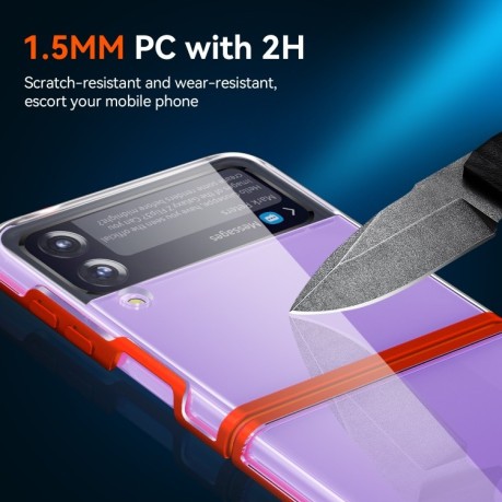 Противоударный чехол Simple Clear Crystal для Samsung Galaxy Z Flip3 5G - красный