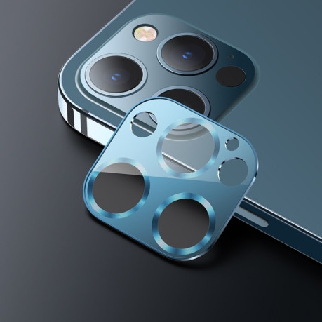 Защитное стекло на камеру USAMS US-BH707 для iPhone 12 Pro Max - синее