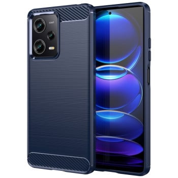 Противоударный чехол Brushed Texture Carbon Fiber на Xiaomi Redmi Note 12 Pro 5G/Poco X5 Pro - синий