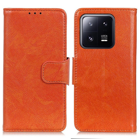 Чехол-книжка Nappa Texture на Xiaomi 13 Pro - оранжевый