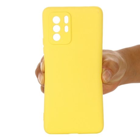 Чехол Solid Color Liquid Silicone на Xiaomi Redmi Note 10 Pro / Poco X3 - желтый