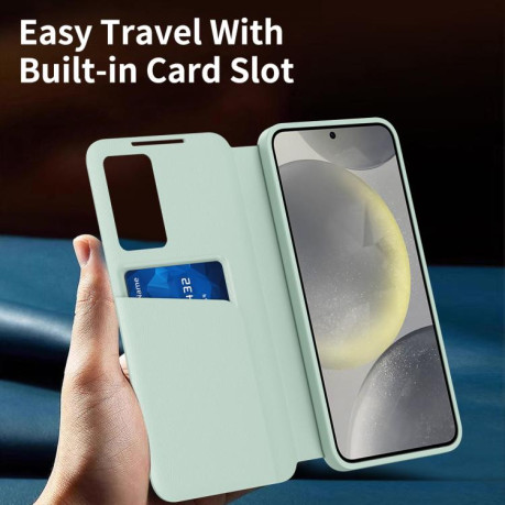 Чохол-книжка Smart View Window Leather  для Samsung Galaxy S25+ 5G - зелений