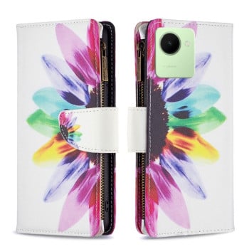Чохол-гаманець Colored Drawing Pattern Zipper для Realme C30 - Sun Flower